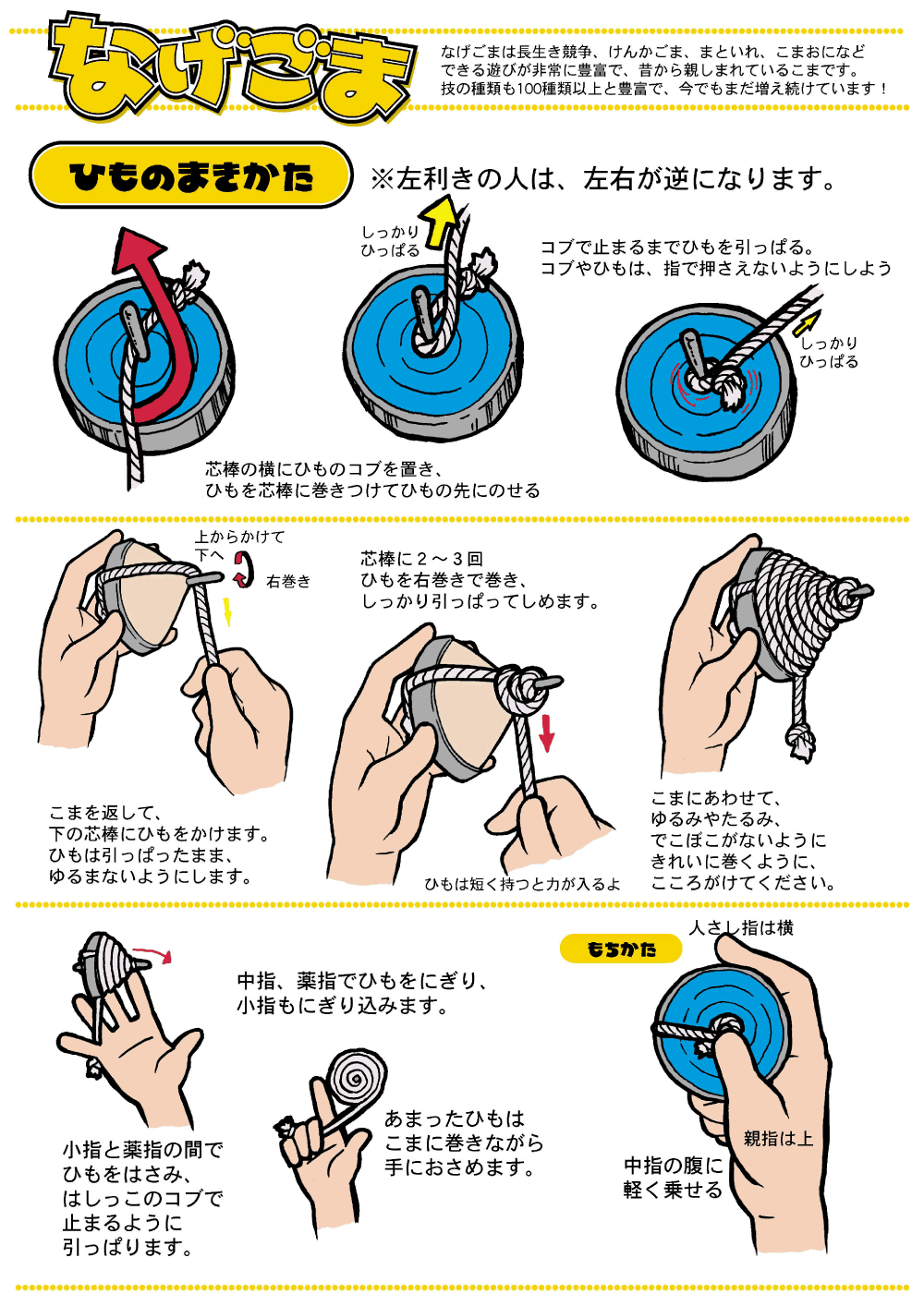 準備その１ ひもの巻き方 こままわし講座